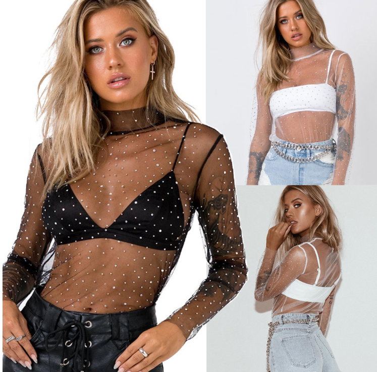 Hot new sequined women's blouse top