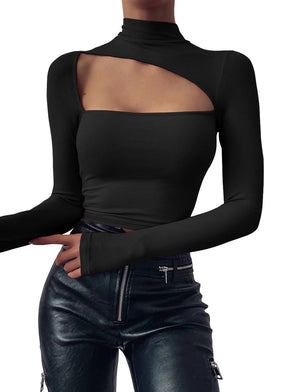 Irregular Slim Long-Sleeved Blouse Women