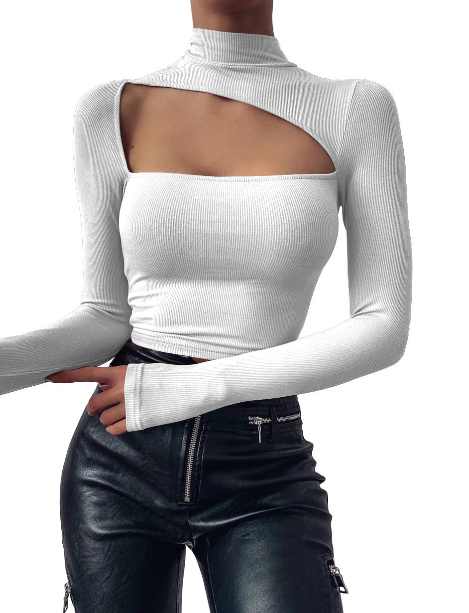 Irregular Slim Long-Sleeved Blouse Women