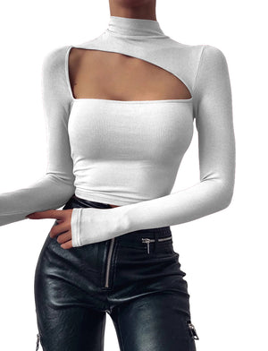 Irregular Slim Long-Sleeved Blouse Women
