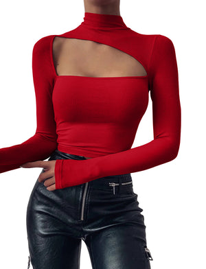 Irregular Slim Long-Sleeved Blouse Women