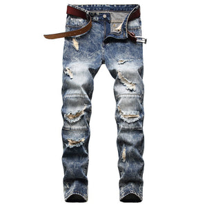 European And American Personality Nostalgic Ripped Jeans