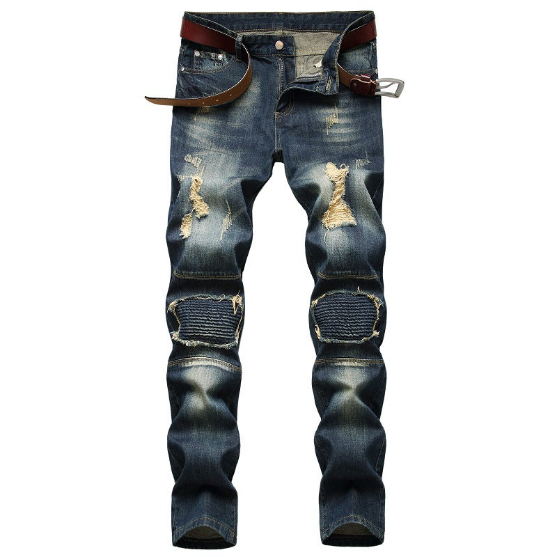 European And American Personality Nostalgic Ripped Jeans