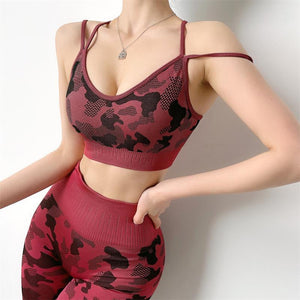 Camouflage Tight-Fitting Seamless Hip-Lifting Fitness Pants Stretch