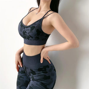 Camouflage Tight-Fitting Seamless Hip-Lifting Fitness Pants Stretch