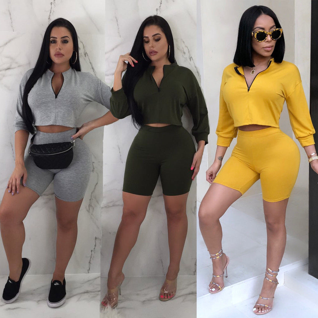 Women 2 Pieces Set Women Crop Top Hoodies Sweatshirt Track Pants Sweat Suits