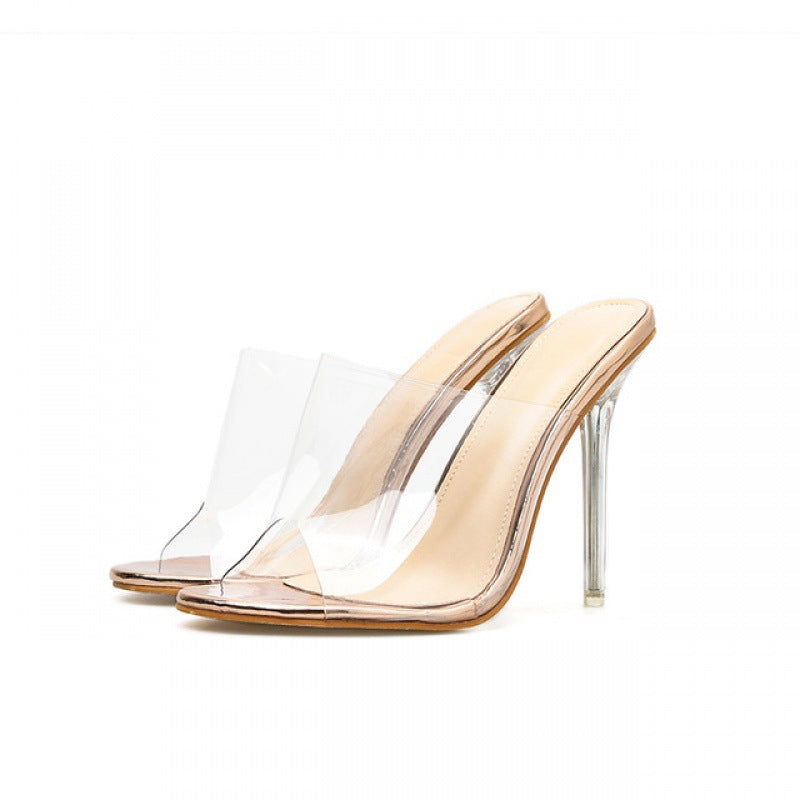 Thin Heels Crystal Women Transparent Heel Sandals