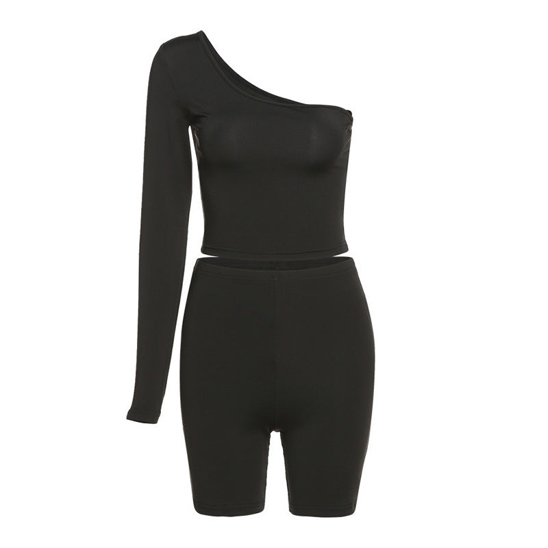 Ladies strapless sports suit