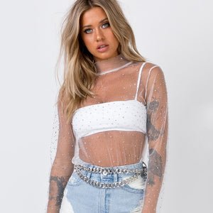 Hot new sequined women's blouse top