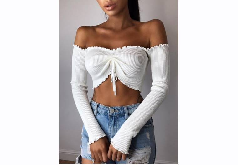Women's One-Shoulder Long-Sleeved Blouse