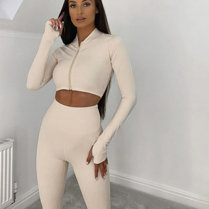 Zip shirt track pants suit