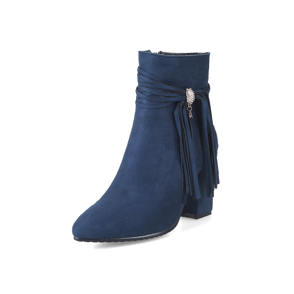 Low heel suede ankle boots women England