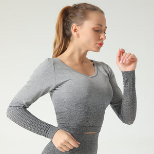 Hanging dye gradient hollow yoga clothes