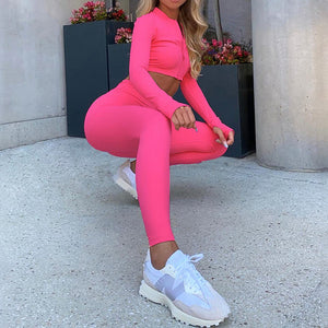 Zip shirt track pants suit