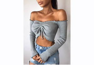 Women's One-Shoulder Long-Sleeved Blouse