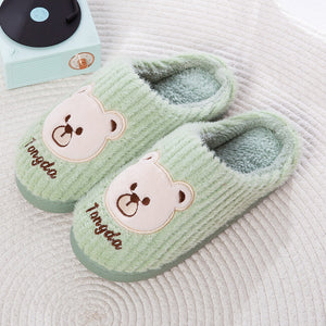 Bear Slippers Women Warm Winter Shoes Fuzzy Home Slippers