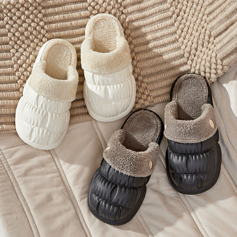 Removable Fluffy Shoes Warm Fuzzy Slippers Waterproof Non-Slip - Unisex