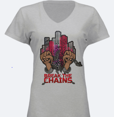 Break The Chains T-shirt (Ladies Red Theme)