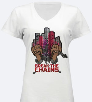 Break The Chains T-shirt (Ladies Red Theme)