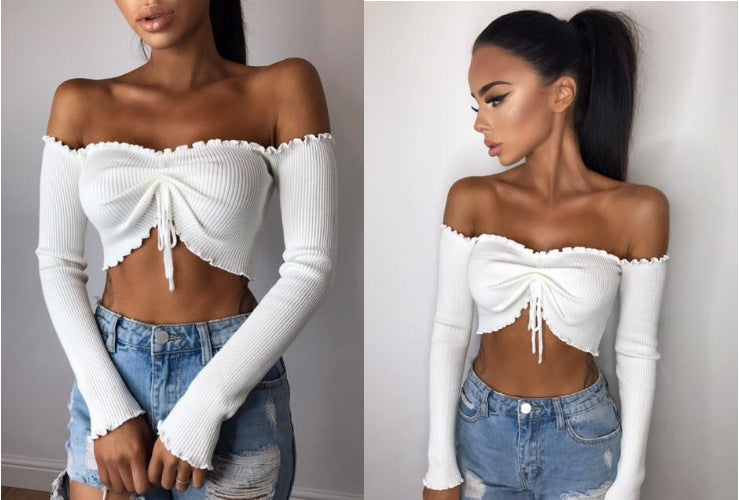 Women's One-Shoulder Long-Sleeved Blouse