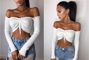 Women's One-Shoulder Long-Sleeved Blouse