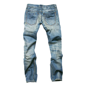 Men's Wear Ripped Nostalgic Jeans Shallow