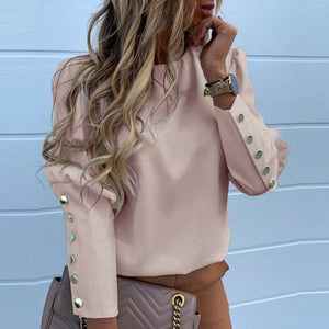 Spring Loose Blouse Women Long Sleeve Tops Shirt Casual O Neck Shirt