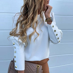 Spring Loose Blouse Women Long Sleeve Tops Shirt Casual O Neck Shirt