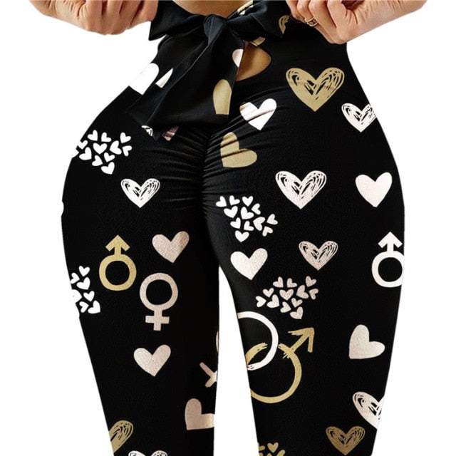 High Waist Yoga Pants Women Fitness Sport Leggings Printed Elastic Gym Tights