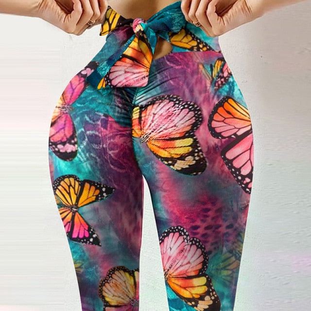 High Waist Yoga Pants Women Fitness Sport Leggings Printed Elastic Gym Tights