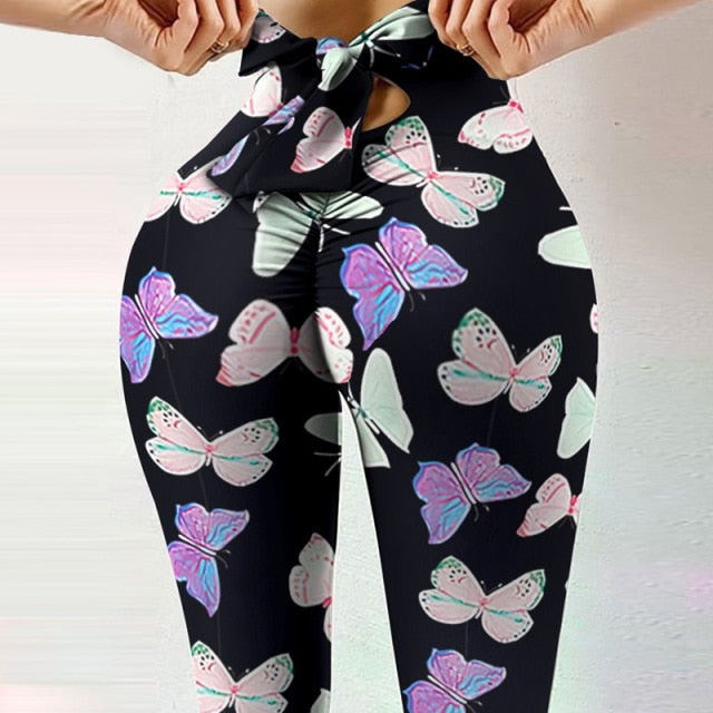 High Waist Yoga Pants Women Fitness Sport Leggings Printed Elastic Gym Tights